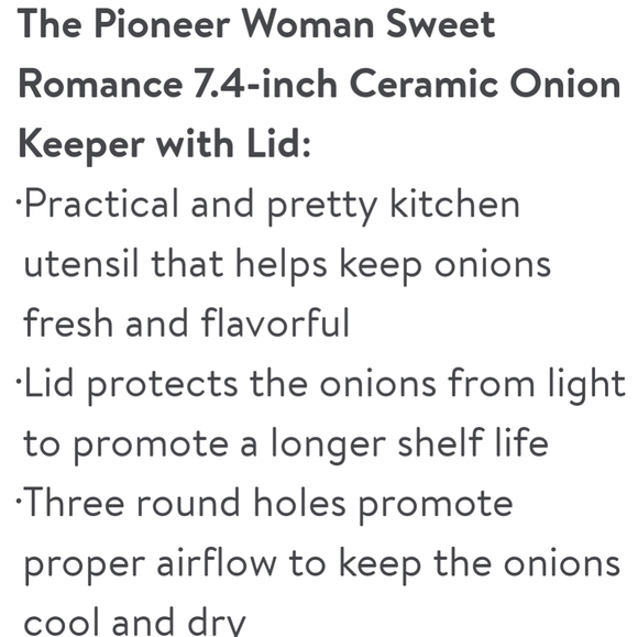 ❤️ New Pioneer Woman Sweet Romance Teal Gingham Onion Keeper with Lid - Picture 5 of 8